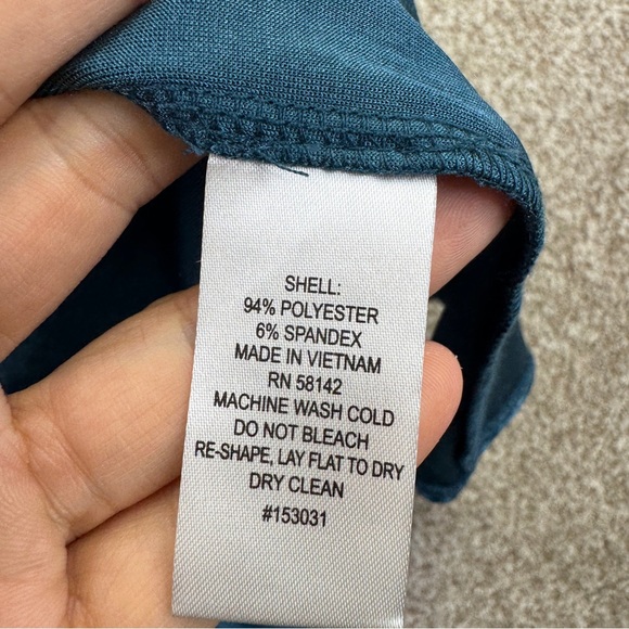 New London Style Elegant Teal Velvet Wrap Dress Women’s Size 24W - Picture 11 of 12